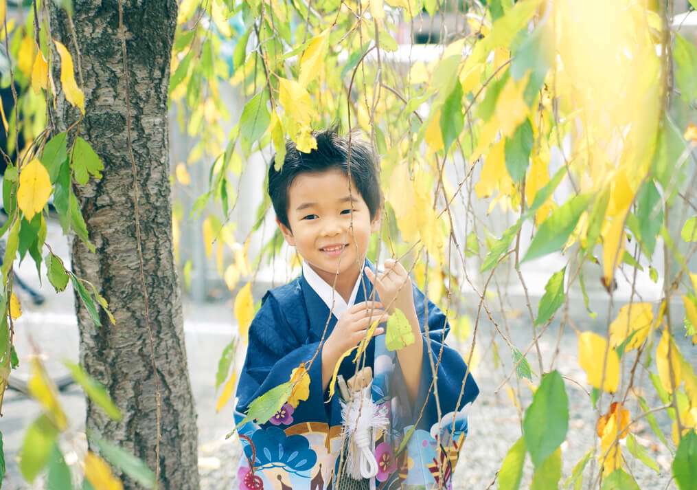 草加神社で5歳男の子の七五三