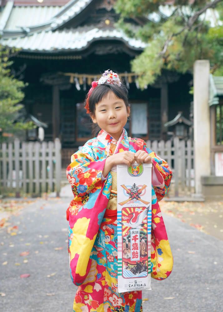 東京都品川区荏原神社で女の子の七五三