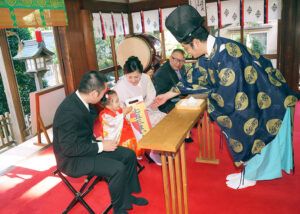 板橋区徳丸北野神社でのご祈祷中の風景