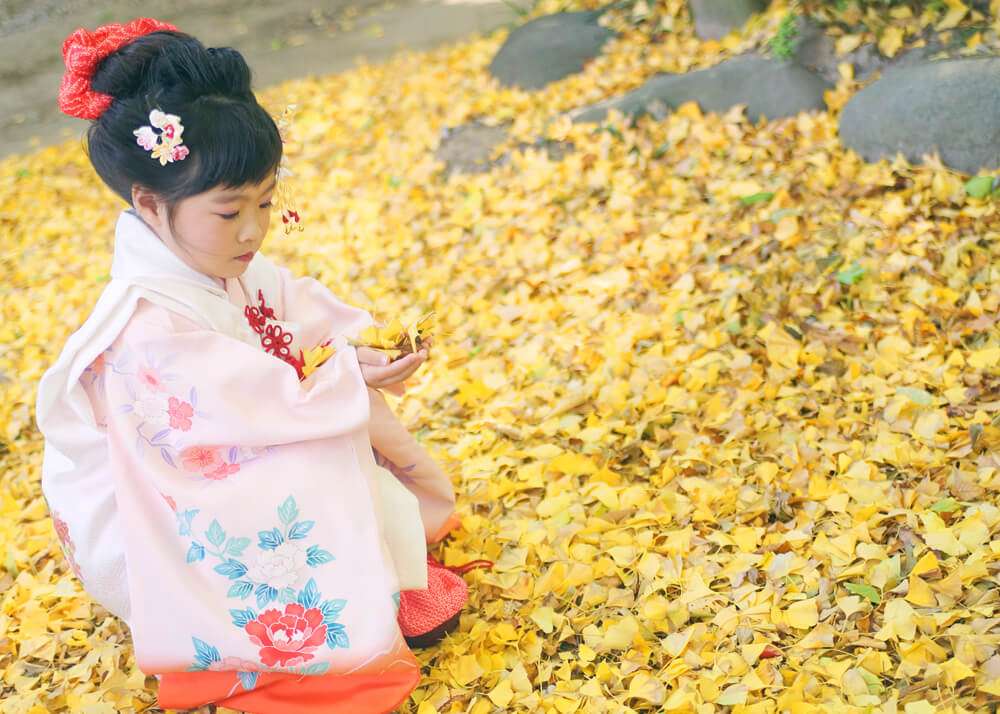 葛西神社の銀杏の黄色い絨毯