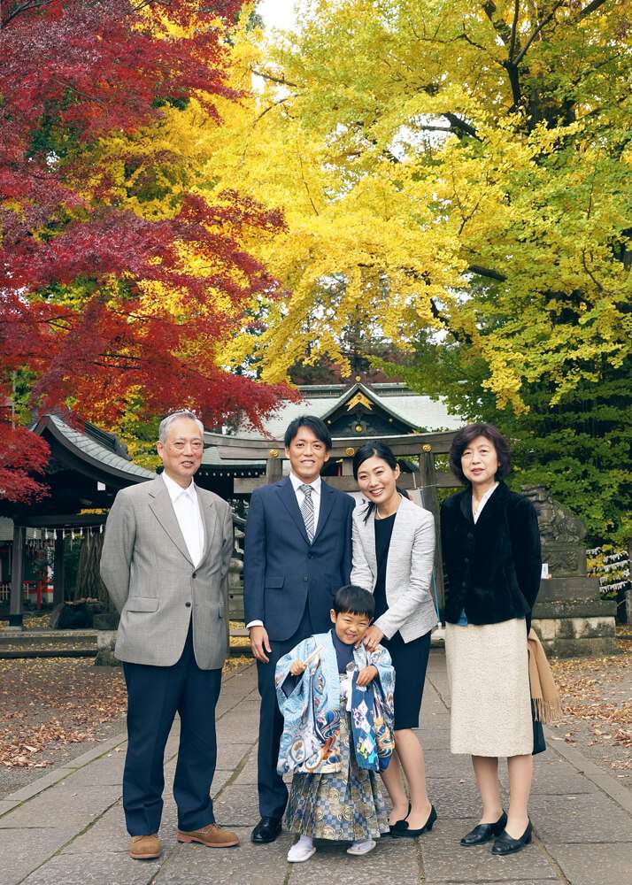 杵築大社で七五三の集合写真