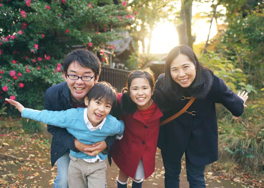 千足神社での家族写真