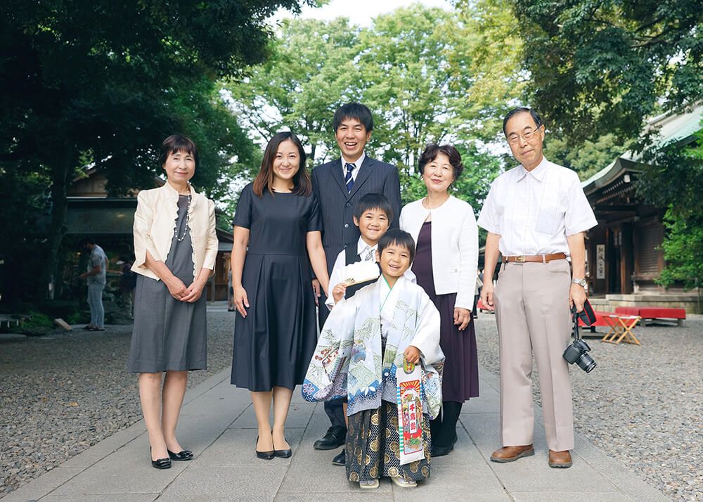 川越氷川神社で5歳男の子の七五三