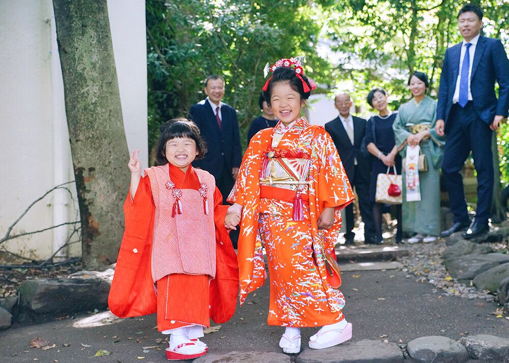 川越氷川神社で姉妹での七五三