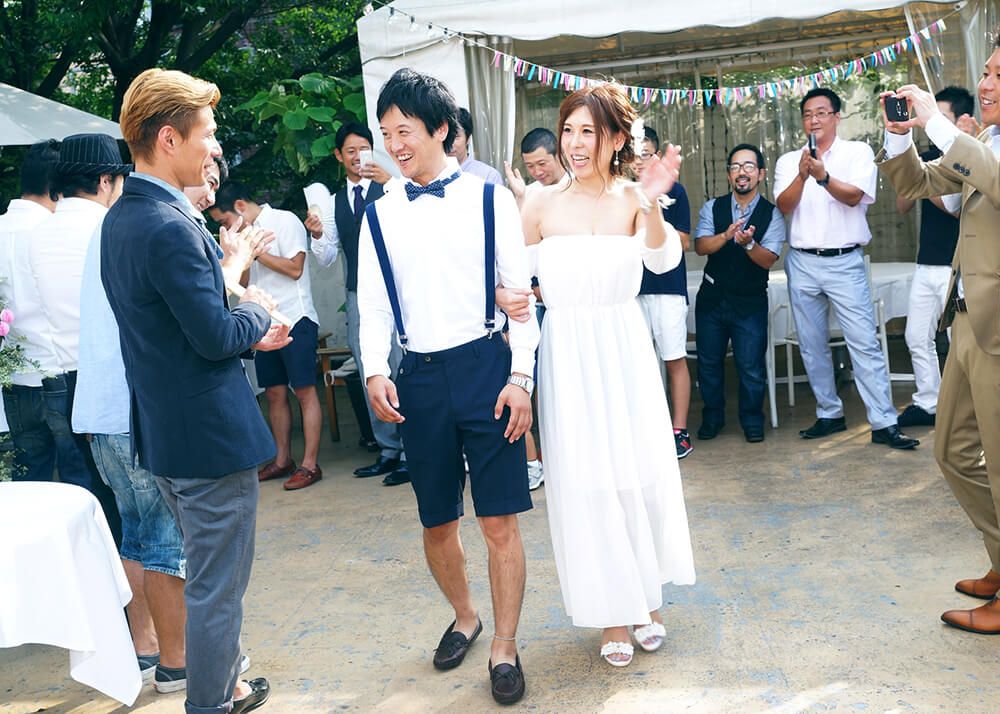 小石川ナポリでの結婚式のカップル