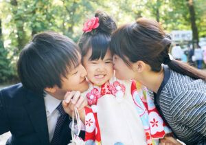 調布市深大寺で3歳女の子の七五三