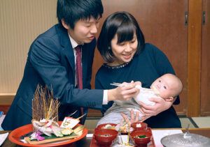 木曽路でお食い初めの写真